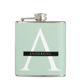 Minimale persoonlijke voornaam pasta Mint Heupfles (Voorkant)