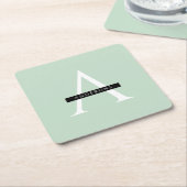 Minimale persoonlijke voornaam pasta Mint Kartonnen Onderzetters (Schuin)