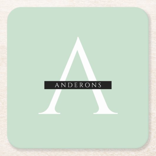 Minimale persoonlijke voornaam pasta Mint Kartonnen Onderzetters (Voorkant)