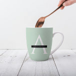 Minimale persoonlijke voornaam pasta Mint Latte Mok<br><div class="desc">Minimale persoonlijke voornaam pasta Mint</div>
