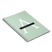 Minimale persoonlijke voornaam pasta Mint Notitieboek (Rechterzijde)