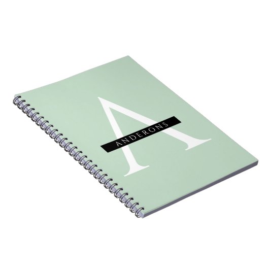 Minimale persoonlijke voornaam pasta Mint Notitieboek (Rechterzijde)