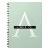 Minimale persoonlijke voornaam pasta Mint Notitieboek (Voorkant)