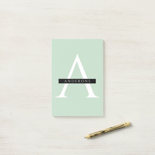 Minimale persoonlijke voornaam pasta Mint Post-it® Notes (Op bureau)