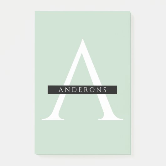 Minimale persoonlijke voornaam pasta Mint Post-it® Notes (Voorkant)