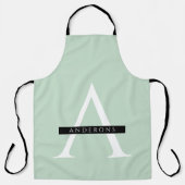 Minimale persoonlijke voornaam pasta Mint Schort (Voorkant)