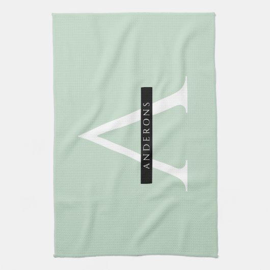 Minimale persoonlijke voornaam pasta Mint Theedoek (Verticaal)