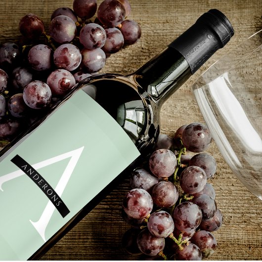 Minimale persoonlijke voornaam pasta Mint Wijn Etiket