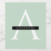 Minimale persoonlijke voornaam pasta Mint Wijn Etiket (Enkel label)