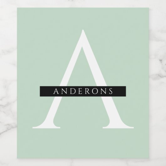 Minimale persoonlijke voornaam pasta Mint Wijn Etiket (Enkel label)