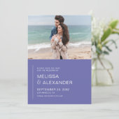 Minimale perwinkle eenvoudige fotobruiloft save the date (Staand voorkant)