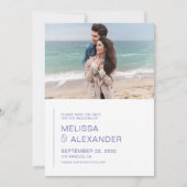 Minimale perwinkle eenvoudige fotobruiloft save the date (Voorkant)