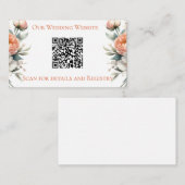 Minimale perzik en witte bloem informatiekaartje (Voorkant / Achterkant)