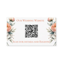 Minimale perzik- en witte bloemmotief 