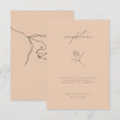 Minimale Perzik Fine Art Floral bruiloft receptie Informatiekaartje (Voorkant / Achterkant)