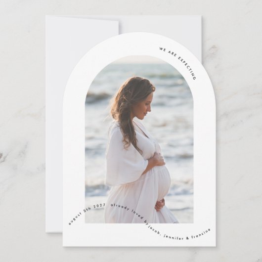 Minimale Photo Arch baby zwangerschapsaankondiging Kaart (Voorkant)