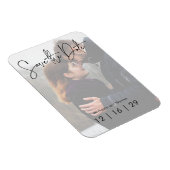 Minimale Photo Wedding Save the Date Briefkaart Magneet (Rechterzijde)