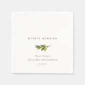 Minimale pijnbijtak Kerstmis alleen getrouwd Servet (Voorkant)