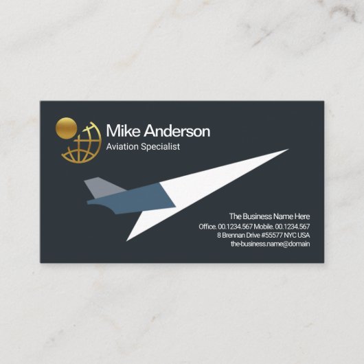Minimale piloot van de vliegende vliegtuig Cool Je Visitekaartje (Voorkant)