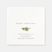 Minimale pine Branch Onze eerste prettige kerst Servet (Voorkant)