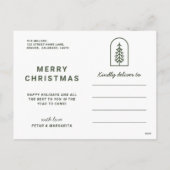 Minimale Pine Holiday Post Card Feestdagenkaart (Achterkant)