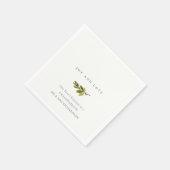 Minimale pine-tak Onze eerste kerstvreugde & liefd Servet (Hoek)