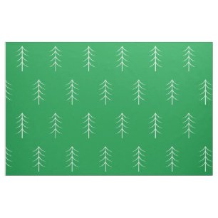 Minimale Pine Tree Green Holiday Fabric Stof
