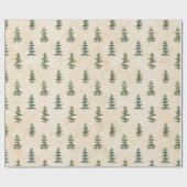 Minimale Pine Tree Kraft Wrapping Paper Cadeaupapier (Vlak)
