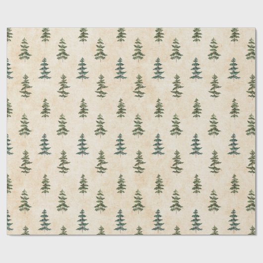 Minimale Pine Tree Kraft Wrapping Paper Cadeaupapier (Vlak)