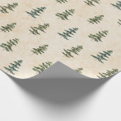 Minimale Pine Tree Kraft Wrapping Paper Cadeaupapier (Hoek)