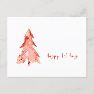 Minimale Pine Tree Red-Waterverf - Aangepast Briefkaart