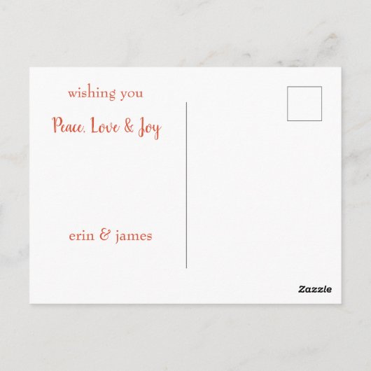 Minimale Pine Tree Red-Waterverf - Aangepast Briefkaart (Achterkant)