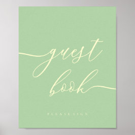 Minimale Pistache & Crème Feestviering Gast Poster