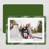 Minimale plaat één foto groen horizontaal feestdagenkaart (Voorkant / Achterkant)