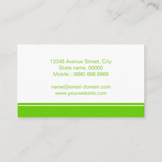 Minimale plaat in Clean Mint Green Visitekaartje (Achterkant)