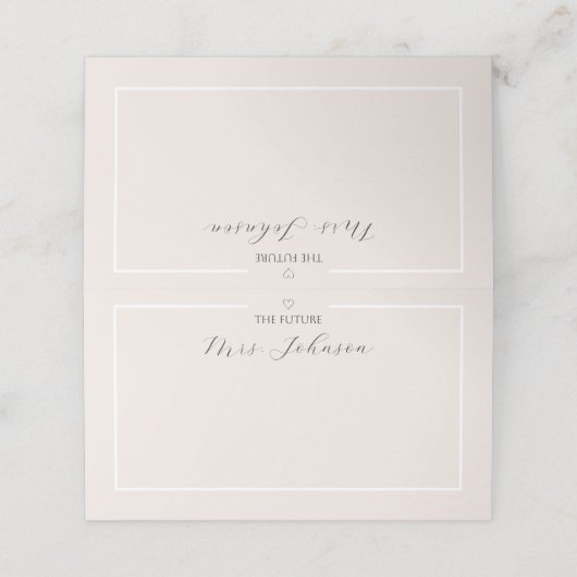 Minimale plaatskaart voor bruidsfeest | De toekoms Plaatskaartje (Buitenkant ongevouwen)