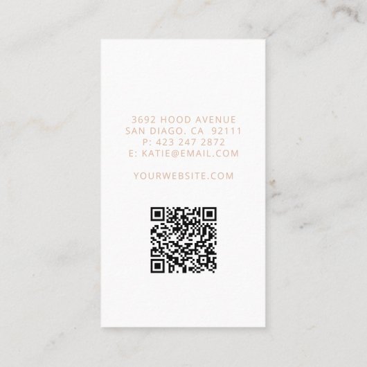 Minimale planner voor flessenblush roze pleister visitekaartje (Achterkant)