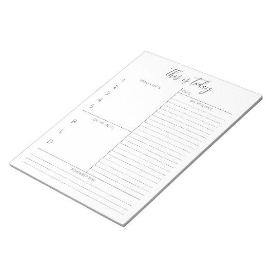 Minimale planningstaart voor een dagelijkse printe notitieblok (Schuin)
