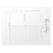 Minimale planningstaart voor een dagelijkse printe notitieblok (Voorkant)