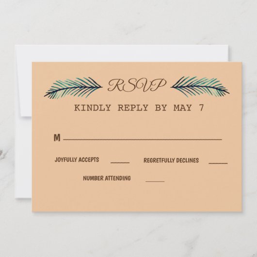 Minimale, plant Custom Wedding RSVP Kaart (Voorkant)