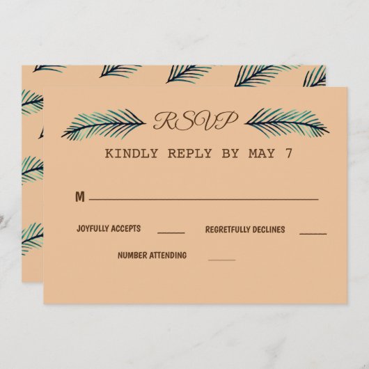 Minimale, plant Custom Wedding RSVP Kaart (Voorkant / Achterkant)