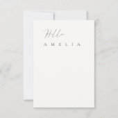 Minimale platte, blanco tafelgastkaart (Voorkant)