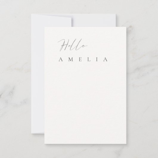 Minimale platte, blanco tafelgastkaart (Voorkant)