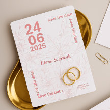 Minimale platte save the date kaart