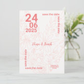 Minimale platte save-the-datekaart save the date (Staand voorkant)