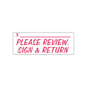 Minimale "PLEASE REVIEW, SIGN & RETURN" Zelfinktende Stempel (Design)