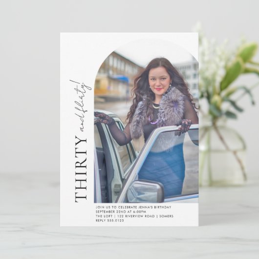 Minimale pleister vanaf het midden Foto 30th Birth Kaart (Staand voorkant)
