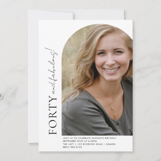 Minimale pleister vanaf het midden Foto 40th Birth Kaart (Voorkant)