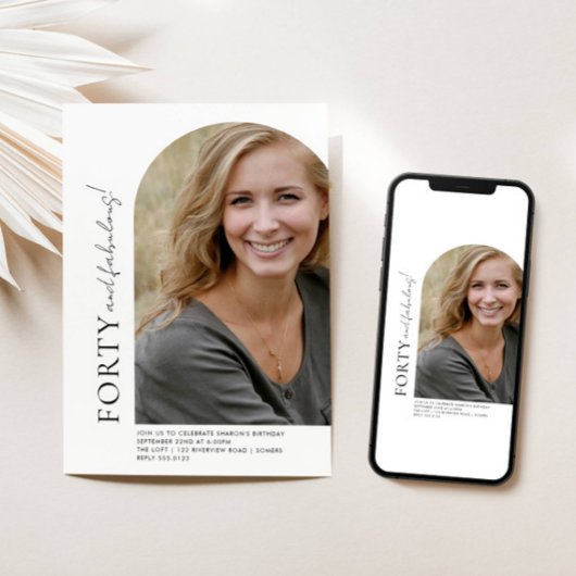 Minimale pleister vanaf het midden Foto 40th Birth Kaart