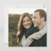 Minimale Plum Gold Script Fotobruiloft Kaart (Achterkant)